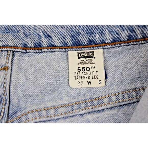 VTG Levi's 550 Relax fit Tapered Leg Light Blue Women's Jeans 22W - Picture 10 of 11